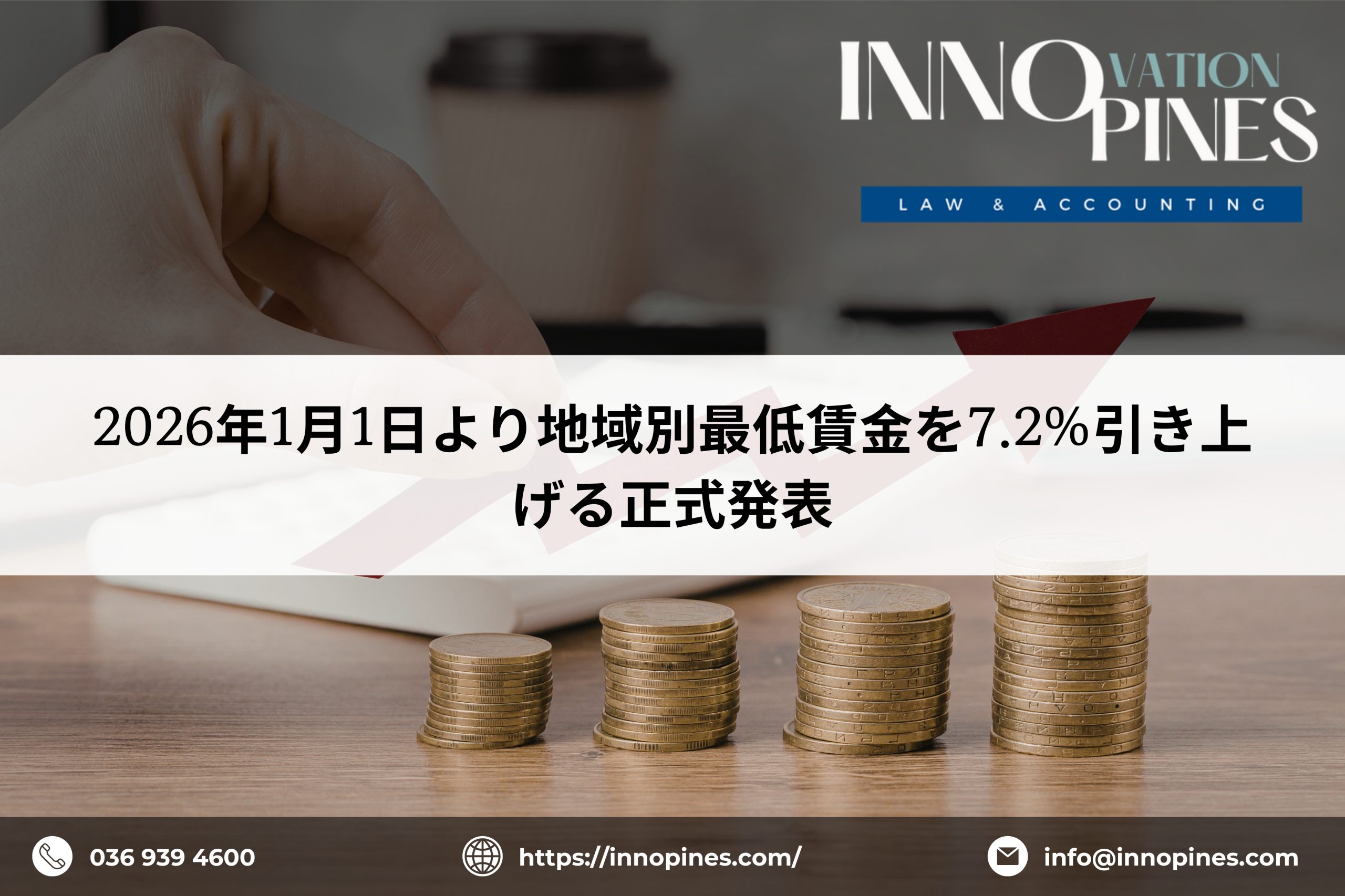 2026年1月1日より地域別最低賃金を7.2％引き上げる正式発表